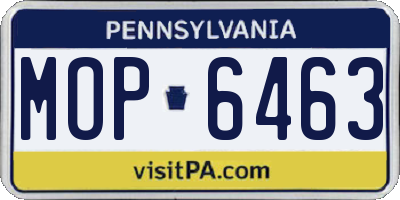 PA license plate MOP6463