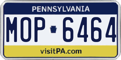 PA license plate MOP6464