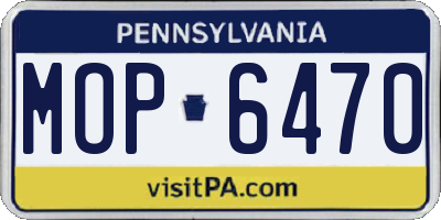 PA license plate MOP6470