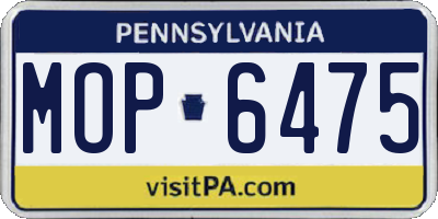 PA license plate MOP6475
