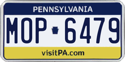 PA license plate MOP6479