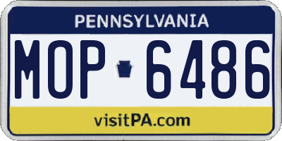 PA license plate MOP6486