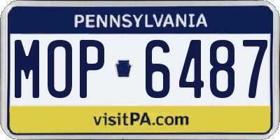 PA license plate MOP6487