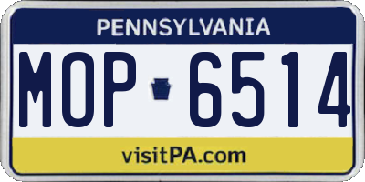 PA license plate MOP6514