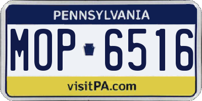 PA license plate MOP6516