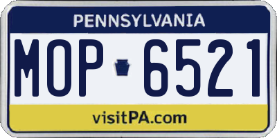 PA license plate MOP6521
