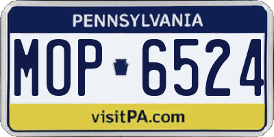 PA license plate MOP6524