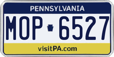 PA license plate MOP6527