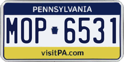 PA license plate MOP6531
