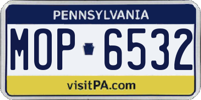 PA license plate MOP6532