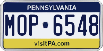 PA license plate MOP6548