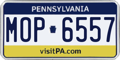 PA license plate MOP6557