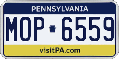 PA license plate MOP6559