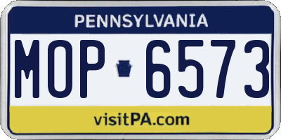 PA license plate MOP6573