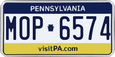 PA license plate MOP6574