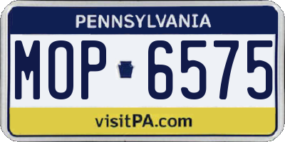 PA license plate MOP6575