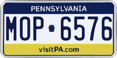 PA license plate MOP6576