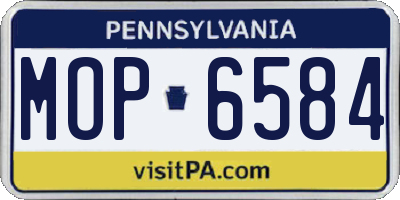 PA license plate MOP6584