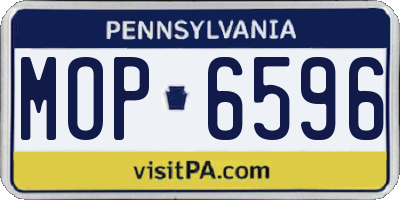 PA license plate MOP6596