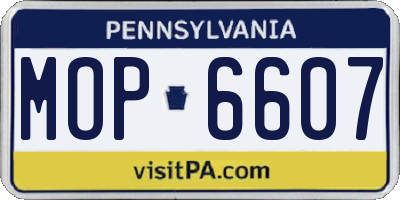 PA license plate MOP6607