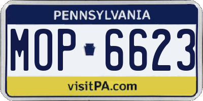 PA license plate MOP6623
