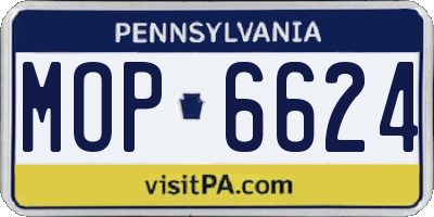 PA license plate MOP6624