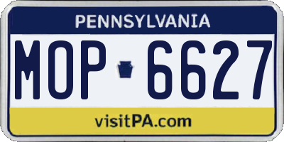PA license plate MOP6627