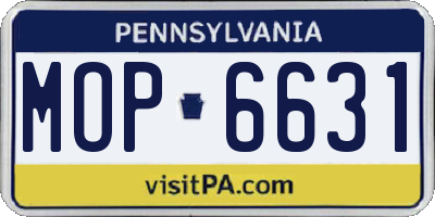 PA license plate MOP6631