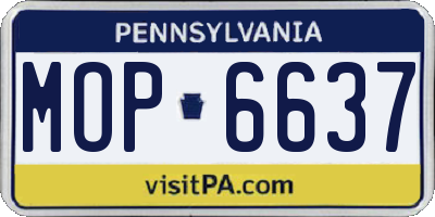 PA license plate MOP6637