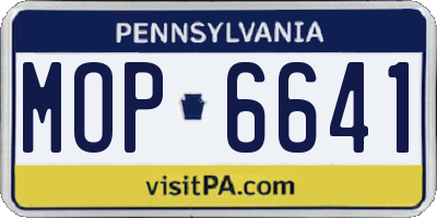 PA license plate MOP6641