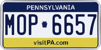 PA license plate MOP6657