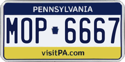PA license plate MOP6667