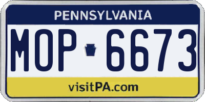 PA license plate MOP6673