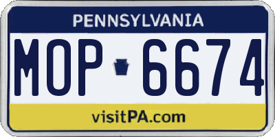 PA license plate MOP6674