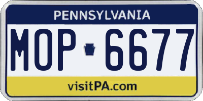 PA license plate MOP6677
