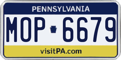 PA license plate MOP6679