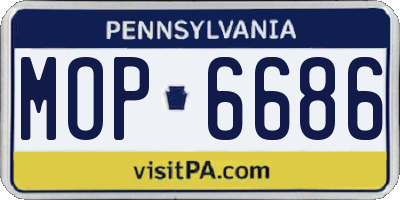 PA license plate MOP6686