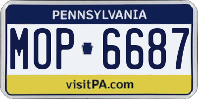PA license plate MOP6687