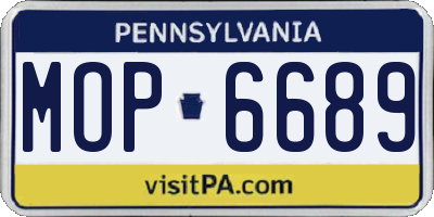 PA license plate MOP6689