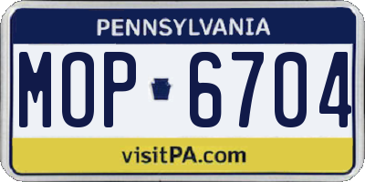 PA license plate MOP6704