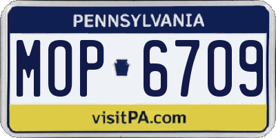 PA license plate MOP6709