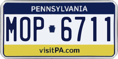 PA license plate MOP6711