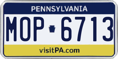 PA license plate MOP6713