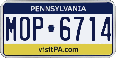 PA license plate MOP6714
