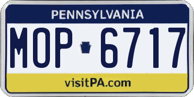 PA license plate MOP6717