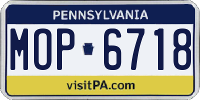 PA license plate MOP6718
