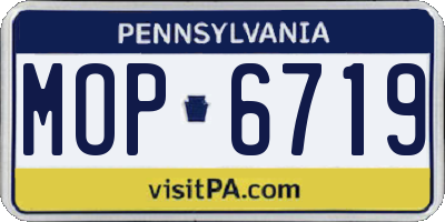 PA license plate MOP6719