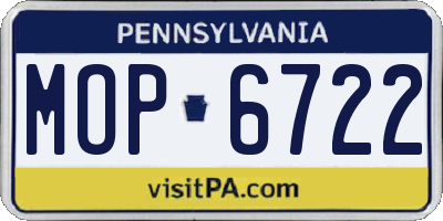PA license plate MOP6722