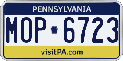 PA license plate MOP6723