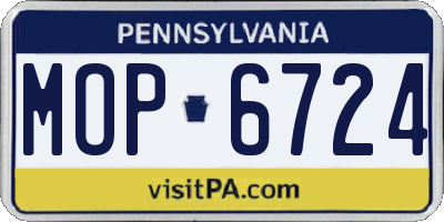 PA license plate MOP6724